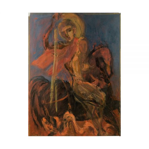 Saint George. Oil on canvas 75 X 55 part III of composition