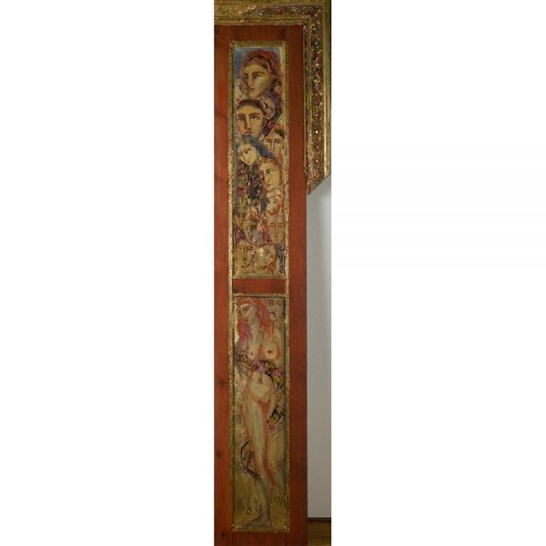 Saint George. Oil on wood 150 X 33