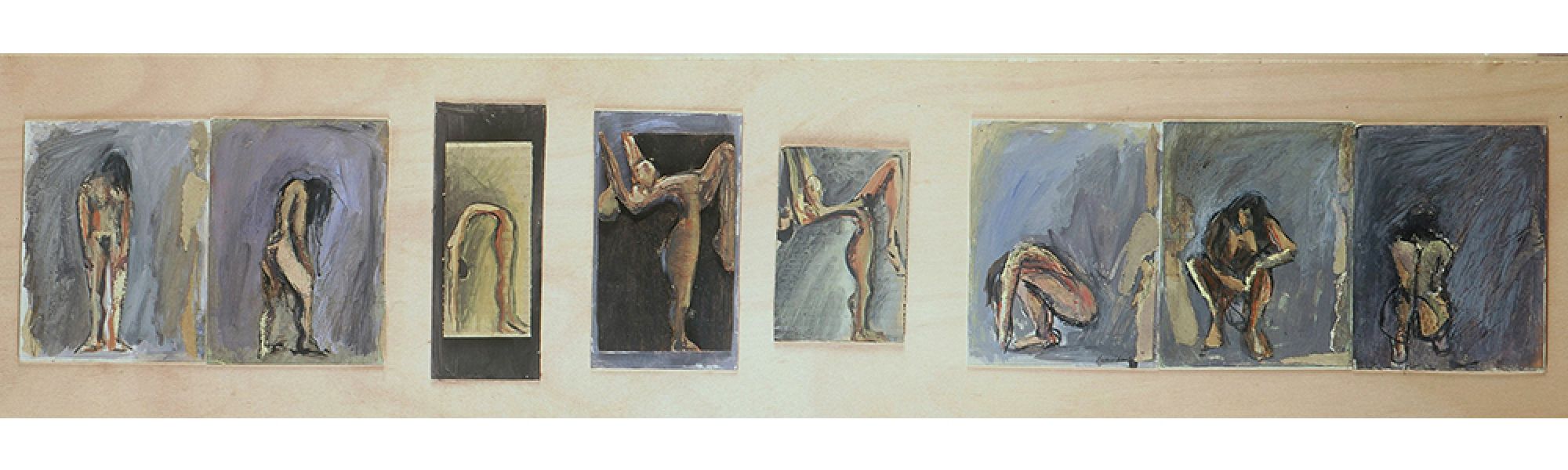 Women. 1999 Oil on cardboard 130 X 40 II